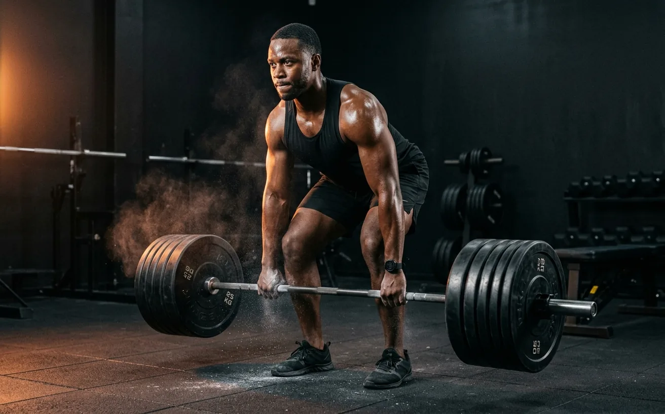 Athlete preparing to lift